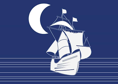 Galleon Night Moon