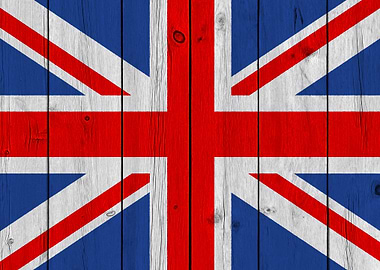 Wooden Texture UK Flag