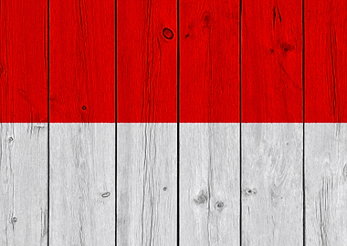 Wooden Indonesia Flag
