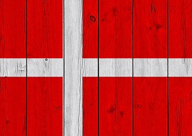 Wood Texture Denmark Flag