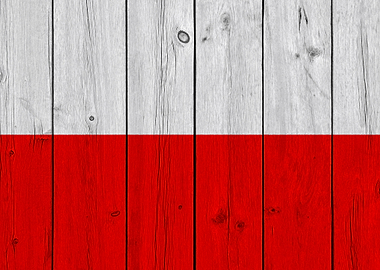 Wooden Texture Poland Flag