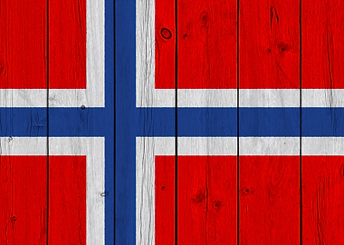 Wooden Texture Norway Flag
