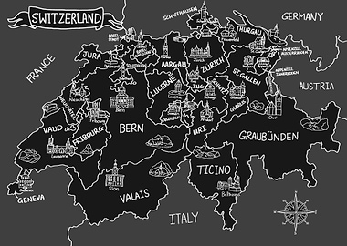 Dark Switzerland map