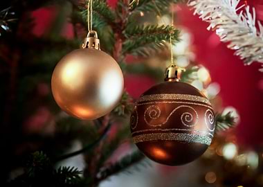 Gold And Red Baubles