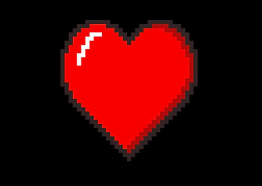 Pixel art heart red shape