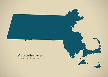 Massachusetts state map