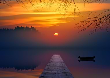 Sunset at Lake Nature