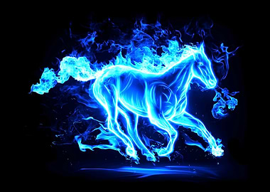 Blue Fire Horse