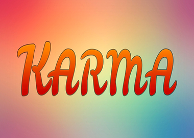 Karma text rainbow pastel