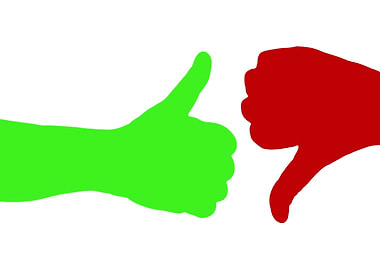 Silhouette thumbs up down