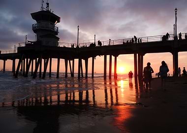 Huntington Beach at Sunset