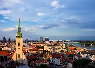 Bratislava City At Sunset