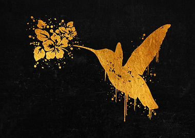 Hummingbird and Flowers