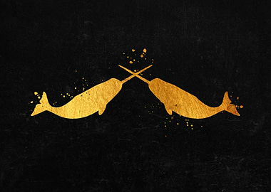 Narwhal Couple Love Sea