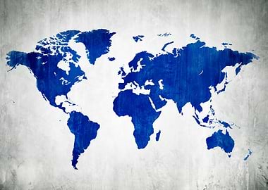Blue World Map