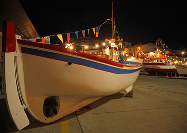 Decorated fishing boats