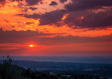 Sunset on a Greek island