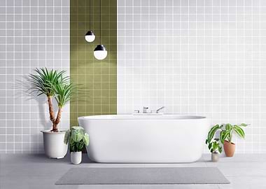 Bathroom with Plants