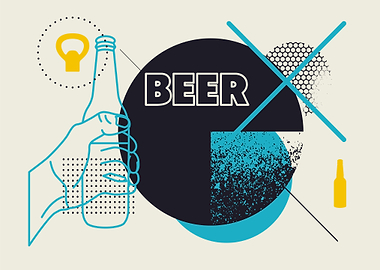 Abstract beer poster
