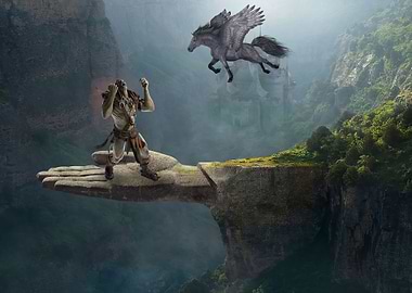 EPIC WARRIOR AND HORSE