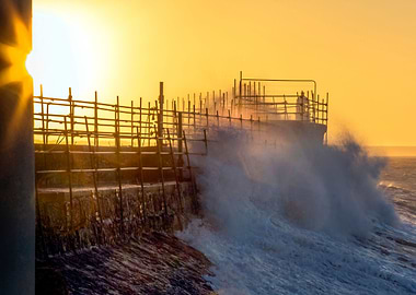 Scaffolding on Porthcawl