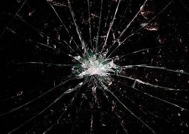 Glass hole center punched