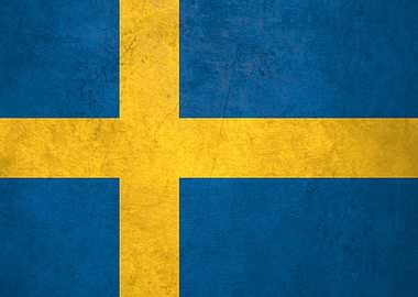 Flag of Sweden on Wall