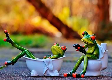 FROGS IN THE BATHROOM