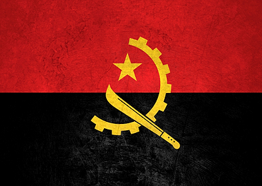 Flag of Angola on Wall