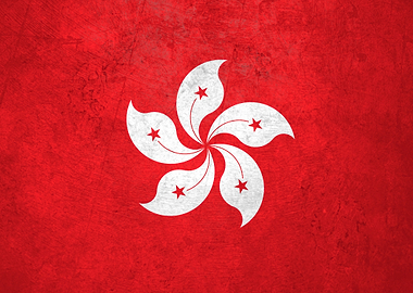 Flag of Hong Kong on Wall