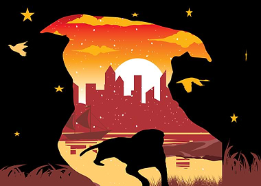 Bulldog Sunset Retro