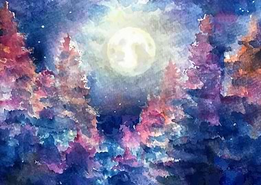 moon light water color