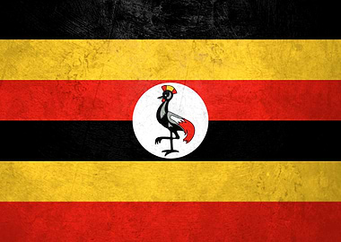 Flag of Uganda on Wall