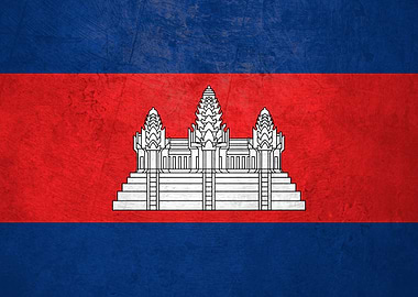 Flag of Cambodia on Wall
