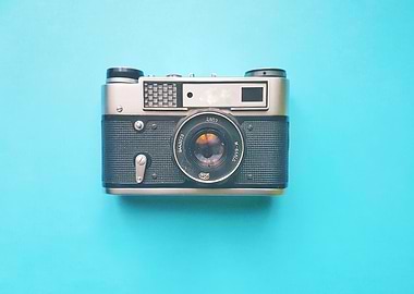 camera cyan old antique