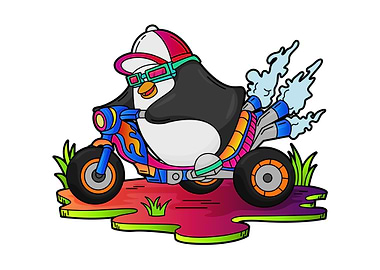 Penguin Biker Motorcycle