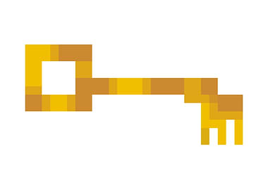 Pixel art key simple yello