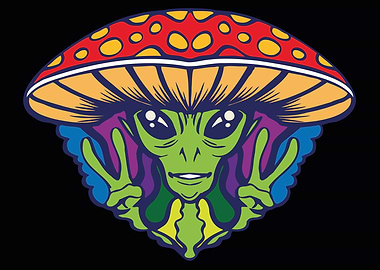 Alien Mushroom Poster