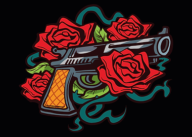 Flowery Pistol Poster