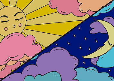 Kids room 02 moon and sun