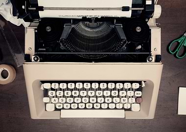 Typewriter scribbled paper