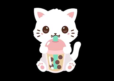 Cat Boba Bubble Tea Anime