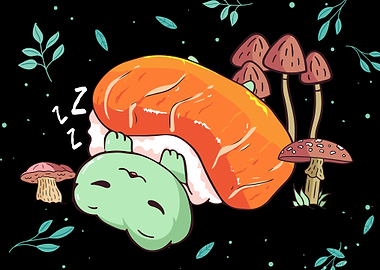 Funny Kawaii Frog Sushi