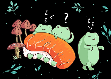 Funny Kawaii Frog Sushi