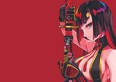 Swordsman Geisha Art