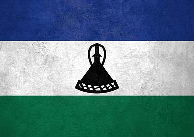 Flag of Lesotho on Wall