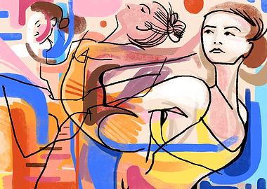 Ballerinas Digital Paintin