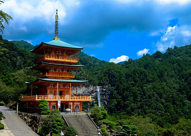 Orange Temple Near Trees
