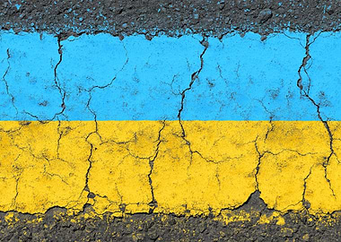 Broken Flag Of Ukraine