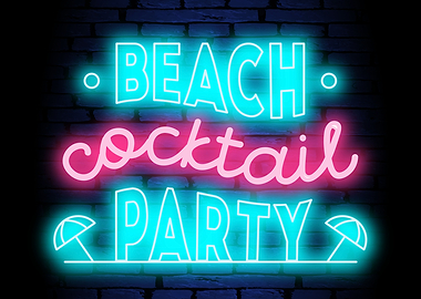 Neon Beach Cocktail Sign